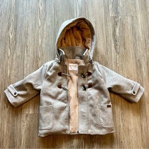 Mayoral Gray Hooded Coat 6-9 Months
